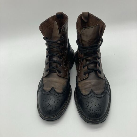 Mens Size 10 Gordon Rush Leather Dress Boots Brown/Black Oxford Wingtip Ankle - Picture 3 of 10